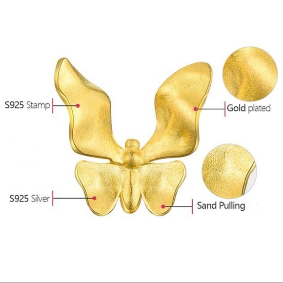 Artisan Handmade 925 Silver The Zophyah Dainty Butterfly Earrings - Picture 10 of 10